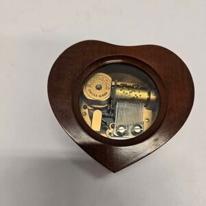 Reuge Romance Heart Music Box Wood Swiss Canon in D Pachelbel Vintage Italy